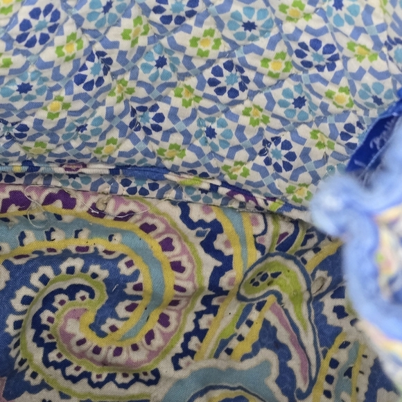 Vintage 00s Vera Bradley Capri Blue Paisley Tote Purse Shoulder Villager Medium - Picture 10 of 10